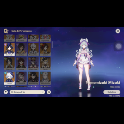 CONTA COM FURINA.CLORINDE,ZHONGLI,SCAMOUCHE,AYAKA,JEAN,KEQING,TIGNARI,NAHIDA 80$