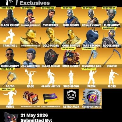 [PC] Fortnite 143 Skins | Black Knight | The Reaper | 29 Exclusivos