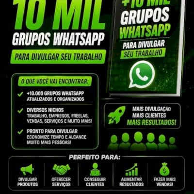 +10 mil grupos de whatsapp para sua divulgação!