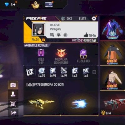 CONTA DE FREE FIRE  BARATA