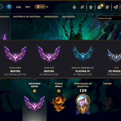 Mestre com 110 Champs e 11 Skins ( 187 PDL )