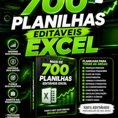 Pack Com Mais De 700 Planilhas Editáveis De Excel