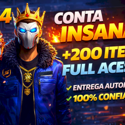 🚨 CONTA FF INSANA +200 ITENS / NÍVEL 66 / FULL ACESSO / ENTREGA IMEDIATA 🔥