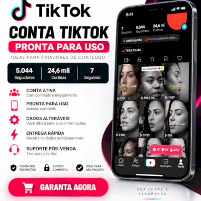 🔥 CONTA TIKTOK — 5K+ SEGUIDORES