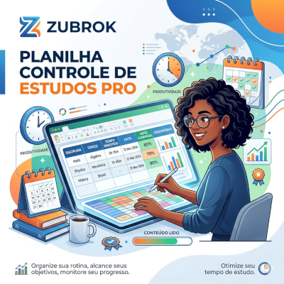 Planilha Controle de Estudos Pro + COMPLETO