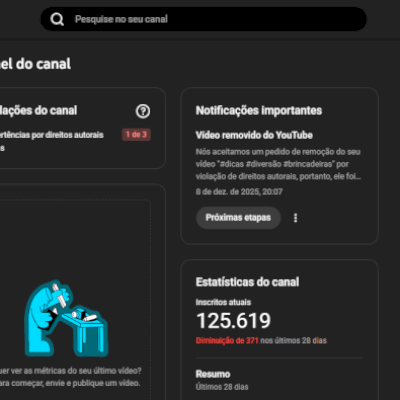 Canal do YouTube - 125 Mil inscritos