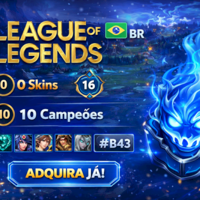 LEAGUE OF LEGENDS BR - 0 Skins - Nível 16 - 10 Campeões - Sem classificação #B43