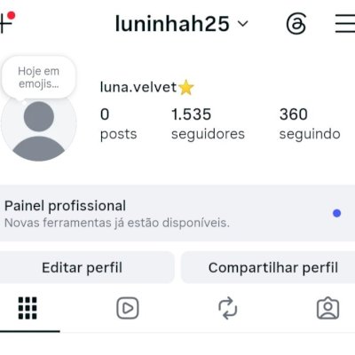 Conta Instagram criada 2020