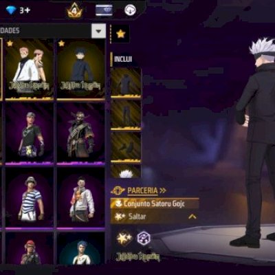 CONTA COM SATORO GOJO, SUKUNA, ITADORI E OUTRAS SKINS!