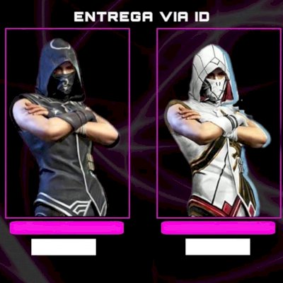 VENDO CONJUNTO NINJA PRETO/BRANCO! MANDO PARA SUA CONTA VIA ID DO JOGO! 👻
