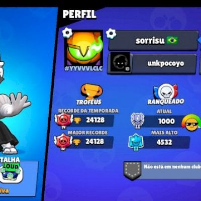 Conta Brawl 24 K de troféus, Muitas skins raras !!!