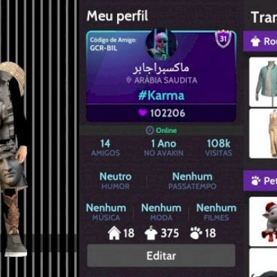 conta masculina de avakin life