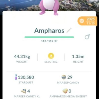 Conta Pókemon GO com Ampharos Shiny com Fundo Especial
