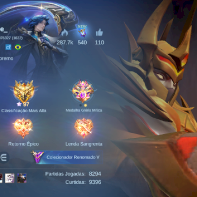 Conta mobile legends basica honra mitica skins exclusivas + 2 cartão membro star