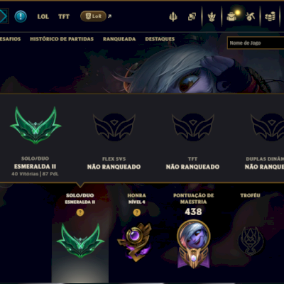 Esmeralda 2 com 120 Champs e 63 Skins ( ADC / SUP )