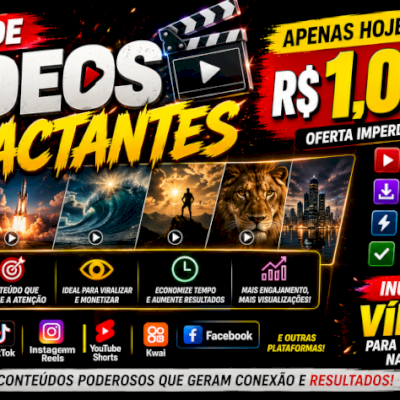 38 Vídeos Impactantes –TikTok, Reels, Shorts, Kwai e Facebook-ENTREGA AUTOMÁTICA