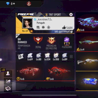 Conta Free Fire antiga , 6 anos com itens raros