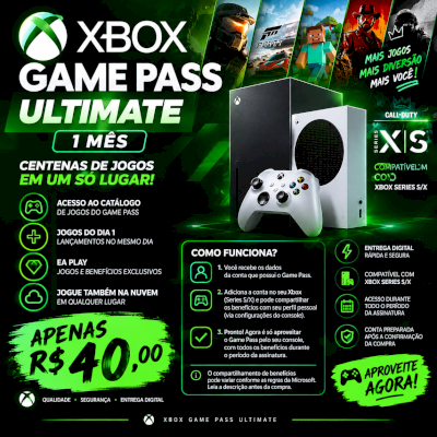 🎮 Xbox Game Pass Ultimate 1 Mês | Xbox Series S/X | R$40