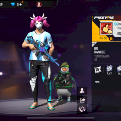 Conta de Free Fire com angelical e bandeirao