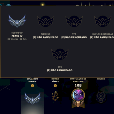 Prata 4 com 55 Champs e 48 Skins ( Mais de 60 Jogos )