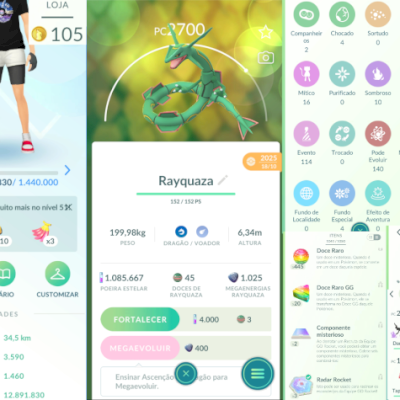 Conta nível 50 c/ Pokémons Incríveis, +1M STARDUST, +72 Lendários (4 Shiny), e +