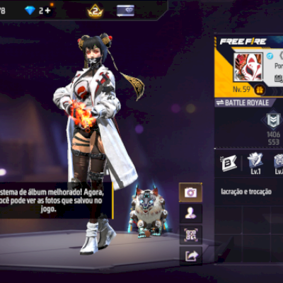 Conta Free Fire, itens antigos e raros