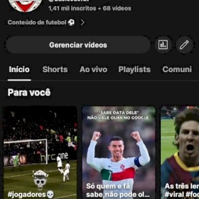 Canal do YouTube com 1320 inscritos
