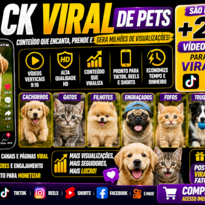 PACK VIRAL DE PETS | +300 VÍDEOS PRONTOS PARA TIKTOK, REELS E YOUTUBE SHORTS