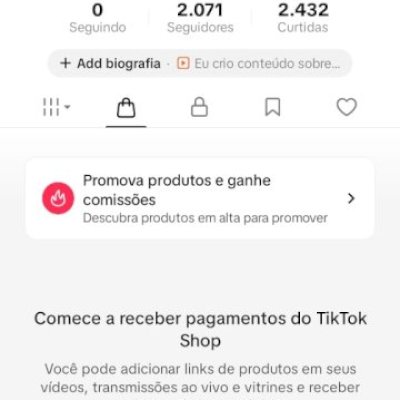 CONTA DO TIKTOK COM SHOP ATIVO +2K SEGUIDORES (ENGAJAMENTO REAL)