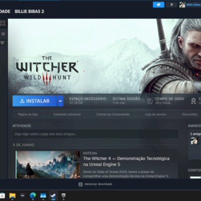 STEAM com cs 2 prime, e outros jogos como fallout 4,  the wither 3 etc