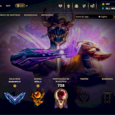 VENDO CONTA LOL DIAMANTE + 278 SKINS + TODOS OS CAMPEÕES