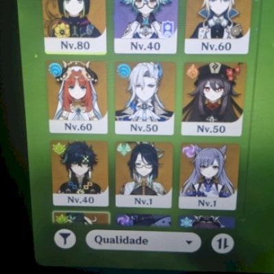 Conta Genshin Impact rank 55, mundo 7