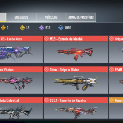 Conta cod braba com muitas miticas e lendarias diamantadas