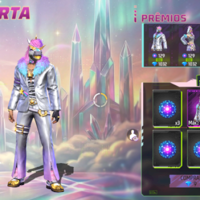 Conta free fire com skin unicórnio