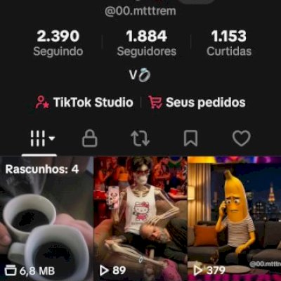 Conta de tiktok com 1884 seguidores