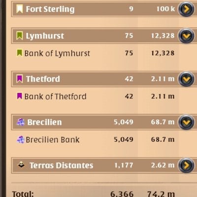 Conta Albion 2.5B de fama