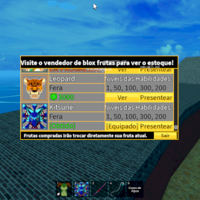 conta com muitas gamepass e frutas boas informaçoes na descriçao