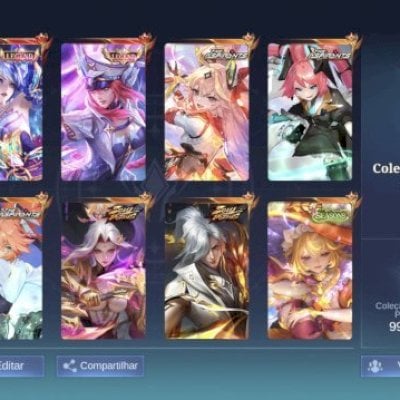 🍄 CONTA MOBILE LEGENDS COM 413 SKINS EX IMORTAL ( MUITAS SKINS RARAS)
