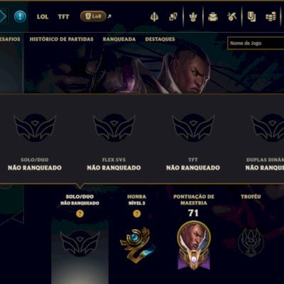 Unranked com 40 Champs e 22 Skins