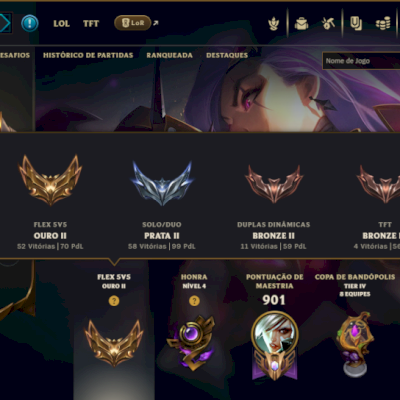 Unranked com TODOS os Champs e 400 Skins +8 Prestigios +10 Vitoriosas
