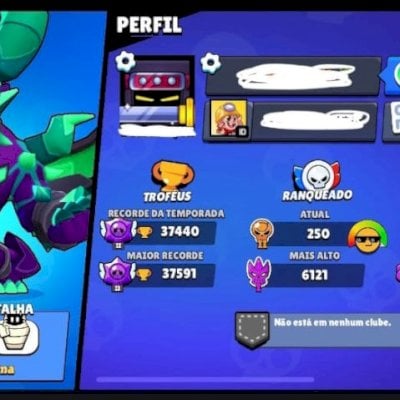 CONTA DE BRAWL STARS ANTIGA COM 37K DE TROFÉUS E VARIAS SKINS!!
