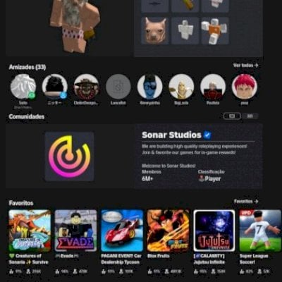 Conta de Roblox 8.600 Rbx já gasto, vários acessório, animação, roupas e etc...