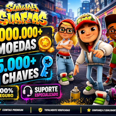 Chaves, moedas + prancha de brinde Subway Surfers