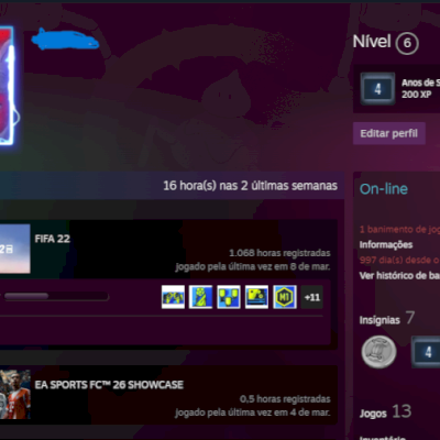 CONTA DA STEAM NIVEL 6, COM GTA5, FIFA...
