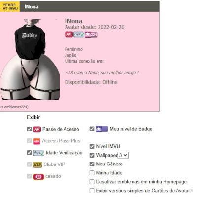 IMVU Conta Feminina (lnona) (AP)(+3 Anos)(+300 Outfits)(40k Creditos)