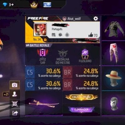 Conta de FF pra não começar do 0