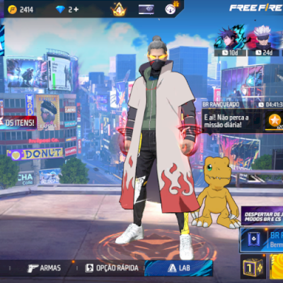 CONTA FREE FIRE COM DUAS ANGELICAIS, PUNHO SOU LENGEND E PLANADOR PRISMATICO.