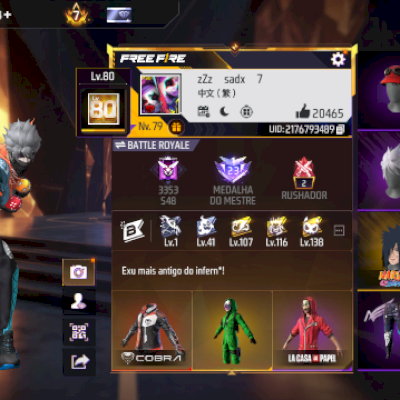 Conta gemadona de free fire, angelical e etc