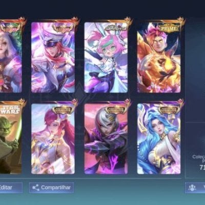 MOBILE LEGENDS CONTA COL MAIS DE 320 SKINS ELO MITICO WR BOM