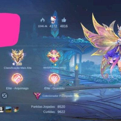 CONTA MOBILE LEGENDS/ 345 SKIN- COLLECTOR-ASPIRANTE-LEGEND FULL EMBLEMA DESAPEGO